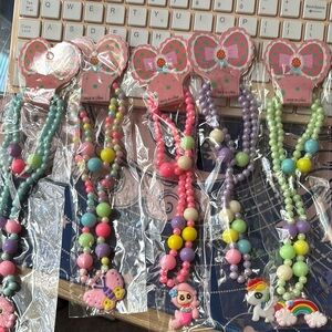 Colorful Beaded Kids Necklaces Set of 6